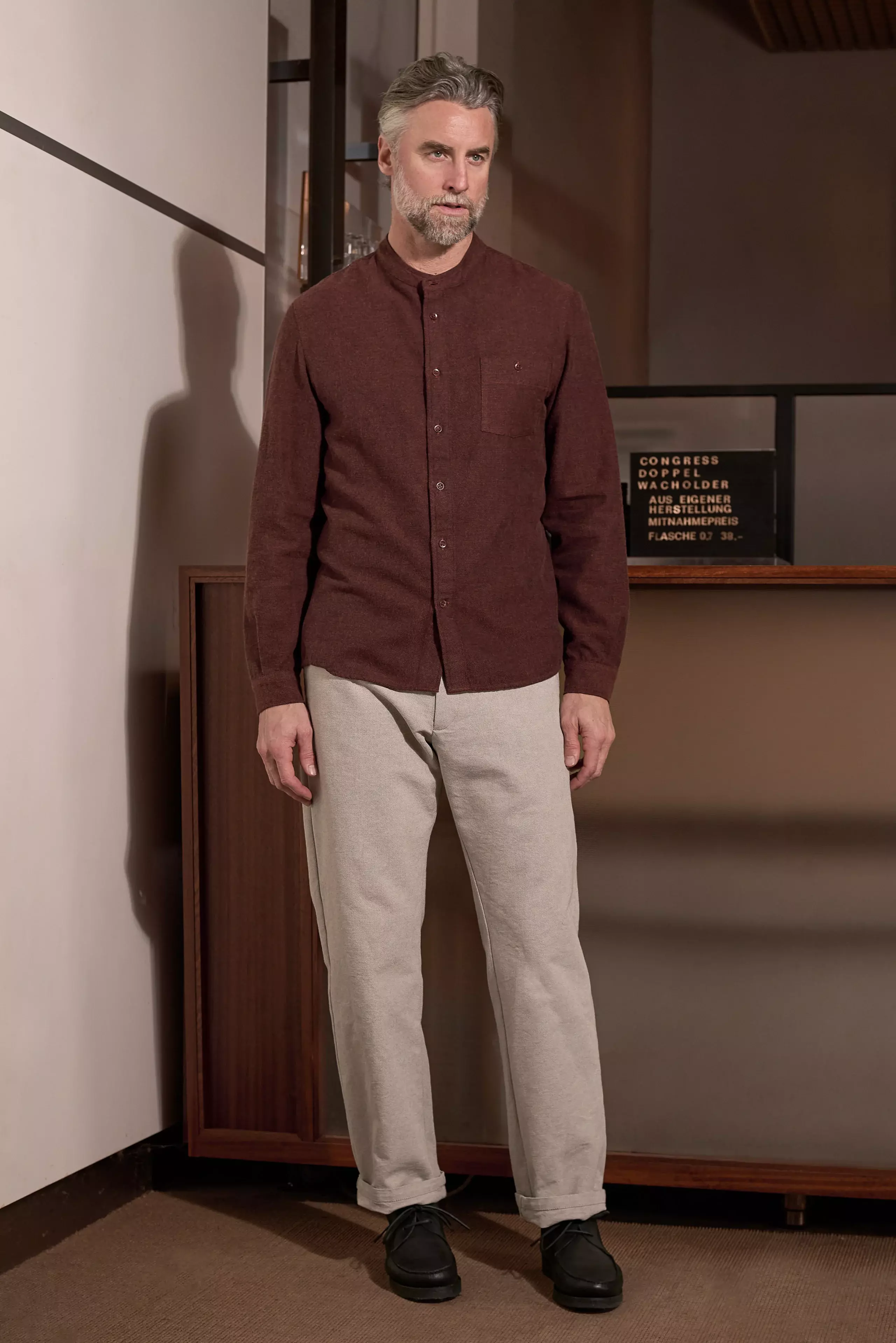 About Companions Nathan Eco Flannel Brick Shirt Hemd dunkelrot